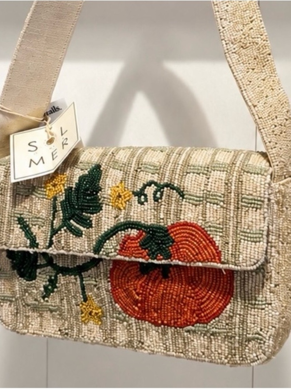 Sol & Mer Beaded Pumpkin Shoulder Bag 🎃✨